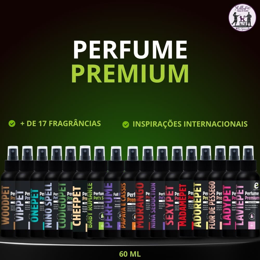 Perfume Essência Pet 60ml - fixação por até 1 semana (para cães e gatos)