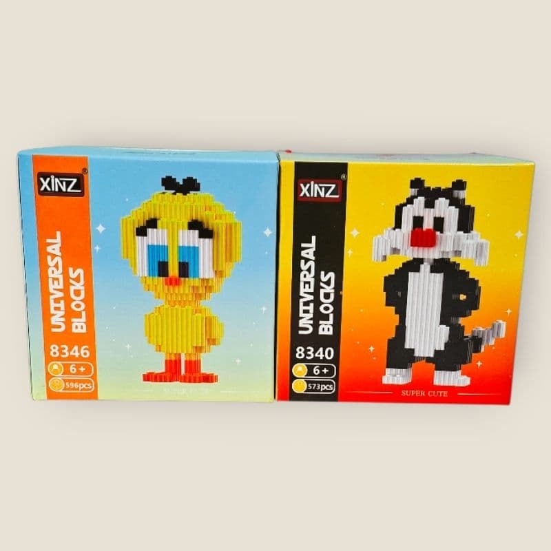Blocos de Montar Estilo Lego Frajola ou Piu-Piu XINZ Mini Blocos Colecionável 6+