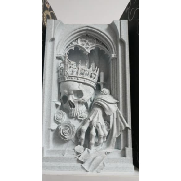 Rei Esqueleto Book Nook – Canto de Livros Gótico 3D