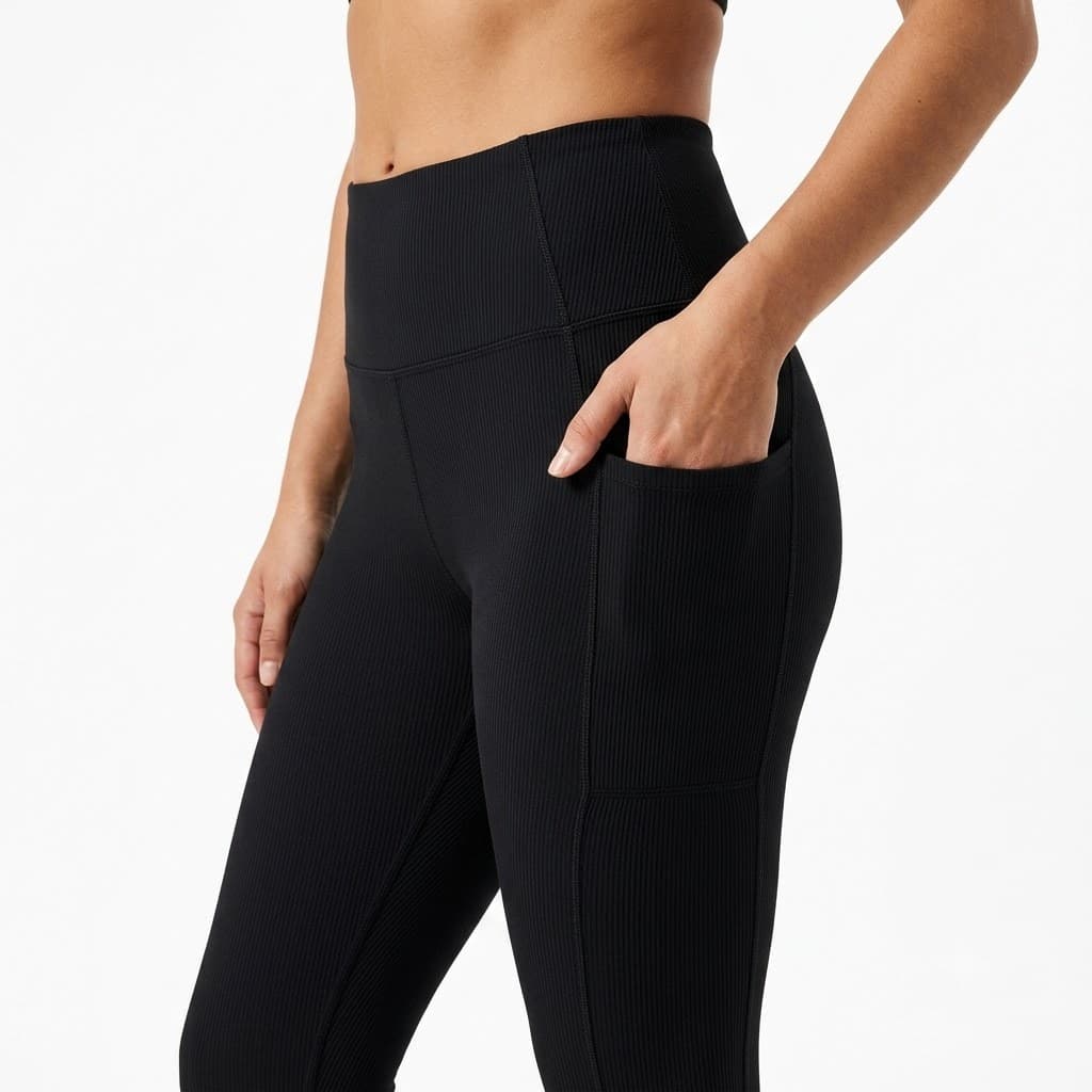 Legging Esportiva Power Rib Bolso Funcional - Preto Body Work