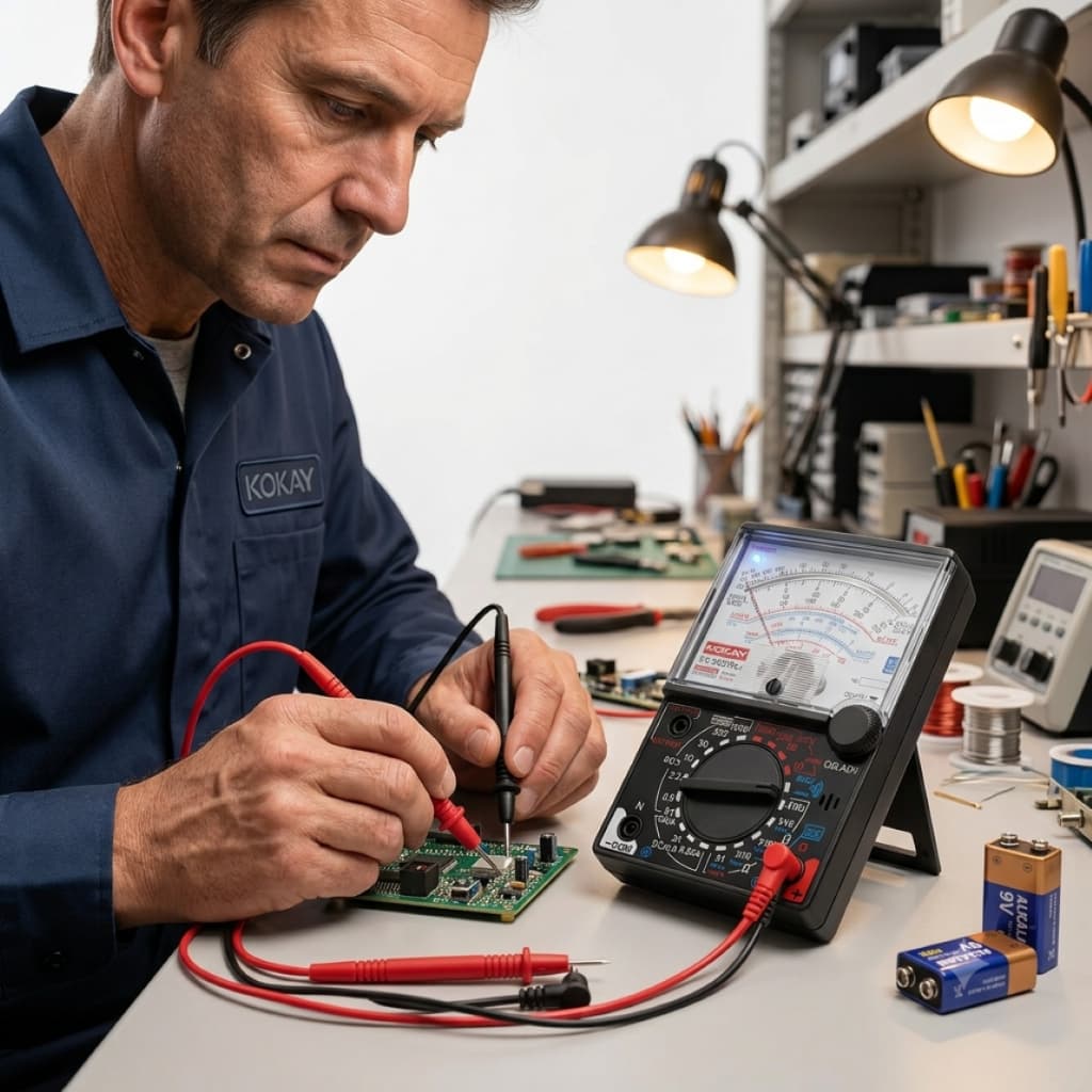 Multimetro Analógico Profissional Portátil com Ponta de Prova e Beep Kokay