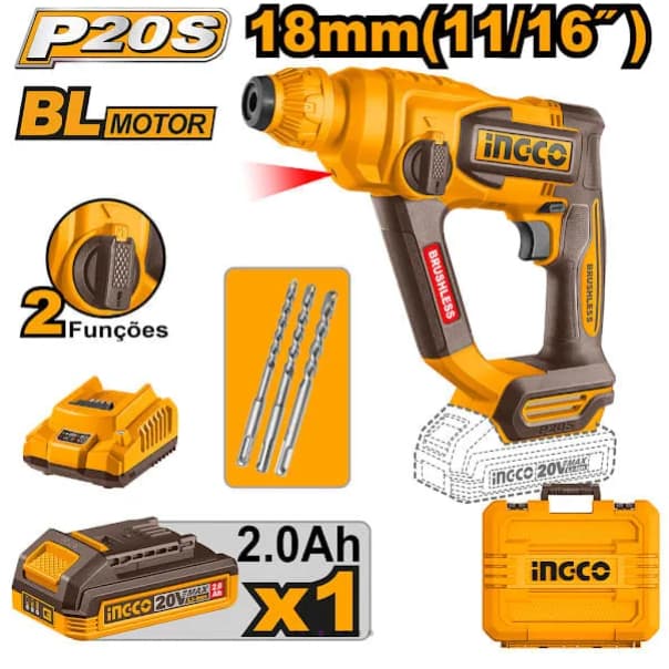 Martelete Sds Plus Bateria Brushless Crhli201881-9 Ingco