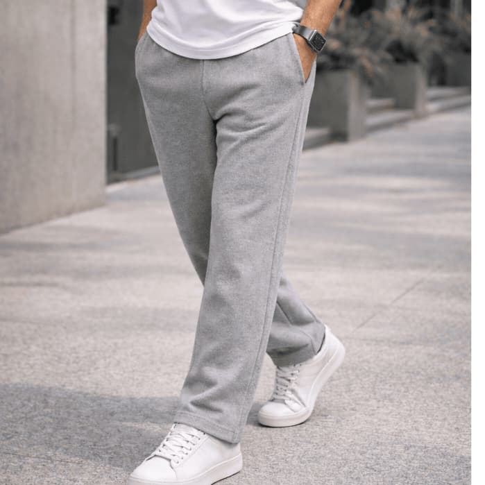Calça Moletom Grossa Masculina Reta Sem Punho com Bolsos Laterais Conforto Premium