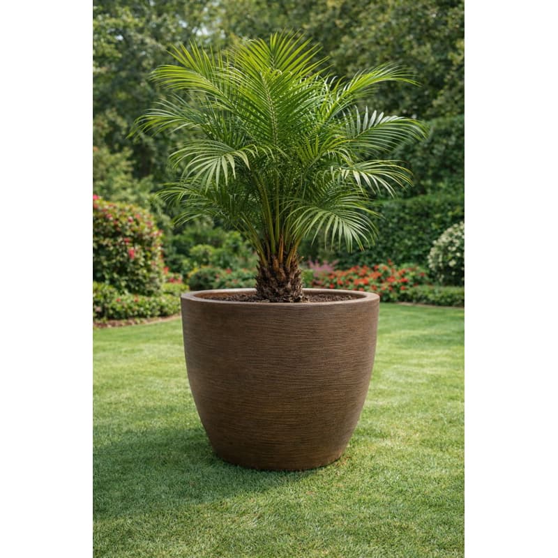 Vaso de Planta Decorativo Reciclável em Polietileno Moderno Luxo, Redondo Texturizado GG -  Ref.27