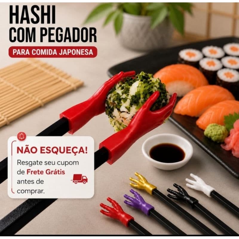 Hashi de Dedo  Auxiliar Pegador de Mãozinha Sushi Fácil Crianças Infantil
