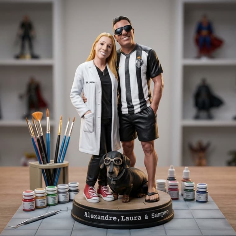 Estatua Personalizada - Miniatura Bonecos 3D - Diversos Tamanhos - Com Base Personalizada