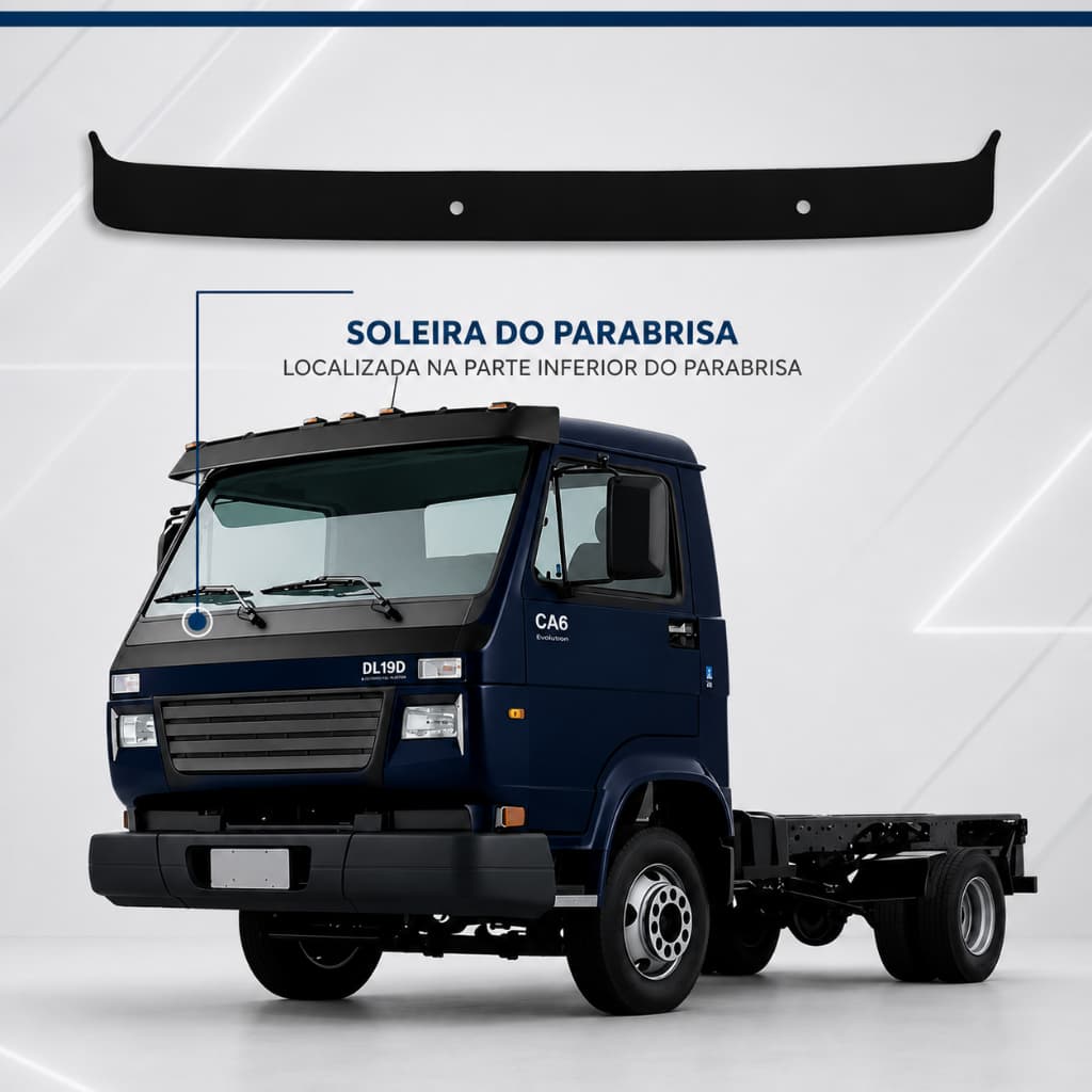 Adesivo Soleira Faixa Frontal Para-brisa Caminhão VW Volkswagen Preto Premium Alta Fixação Vinil