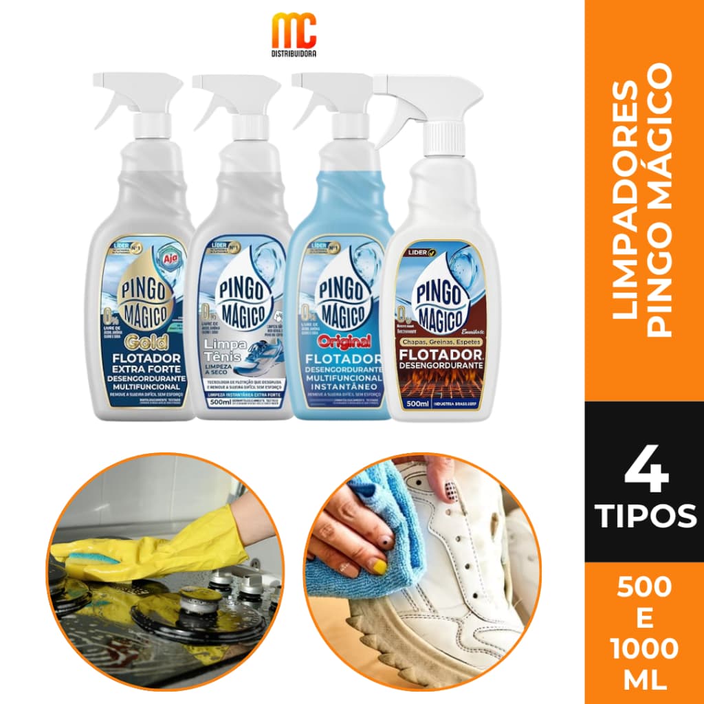 Produtos de Limpeza Pingo Mágico Flotador Limpa Tênis Desengordurante Gold