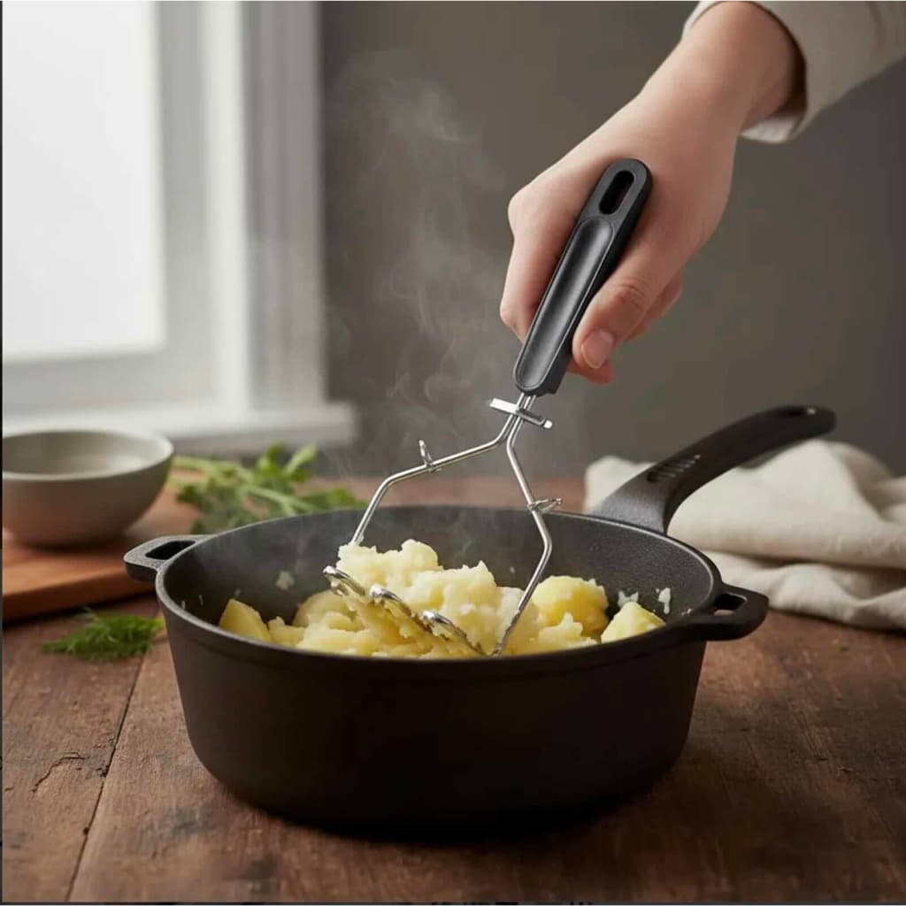 Amassador Inox Batata Legumes Purê Profissional Cabo Reforçado