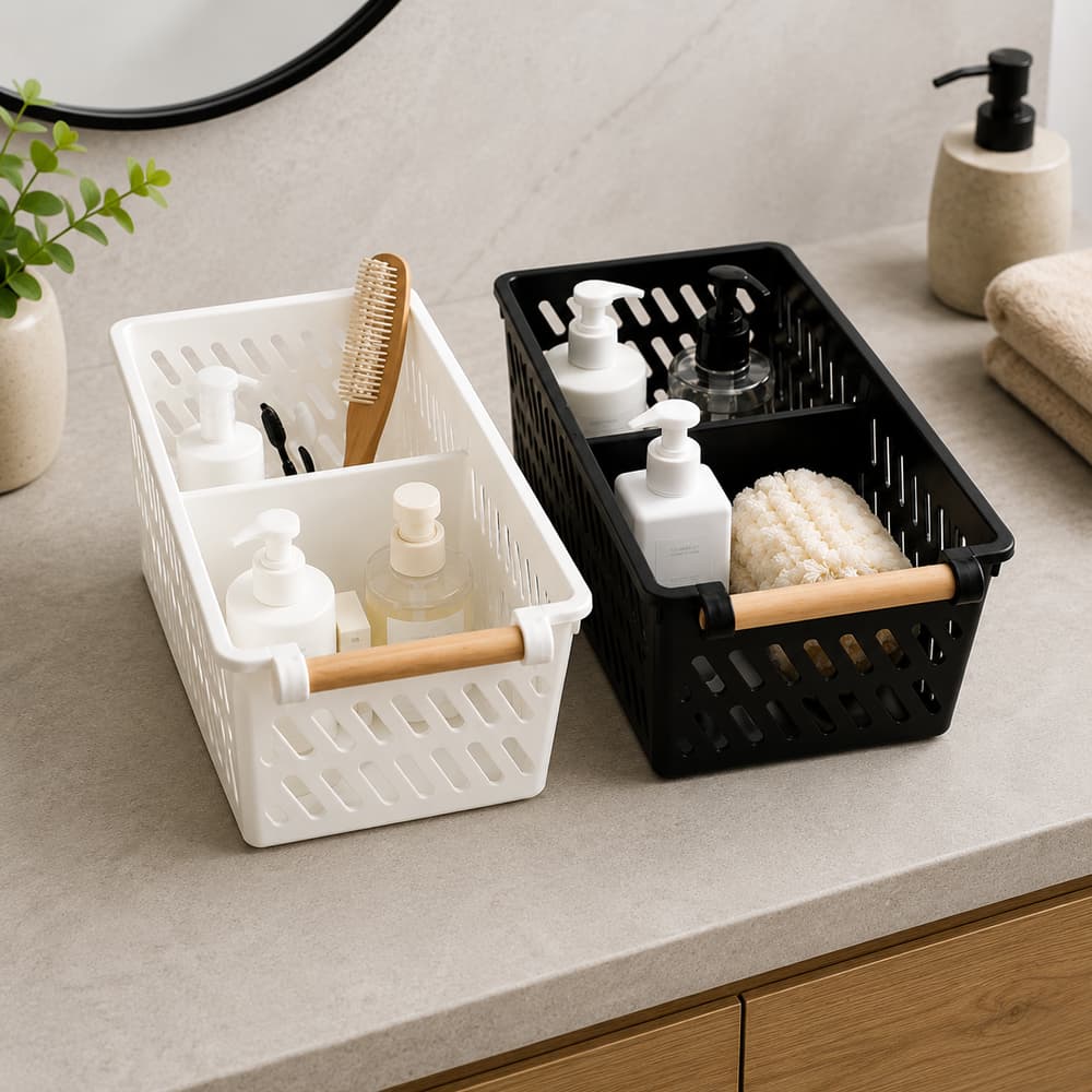 Cesto Organizador Moderno  Multiuso Preto 33x18x14cm Luxo