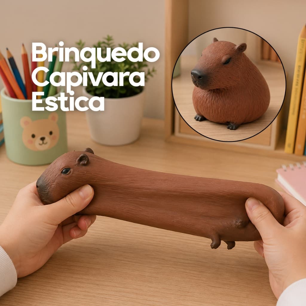 Capivara Squishy Antiestresse Ansiedade Apertar Flexível Macia Brinquedo Sensorial Relaxante