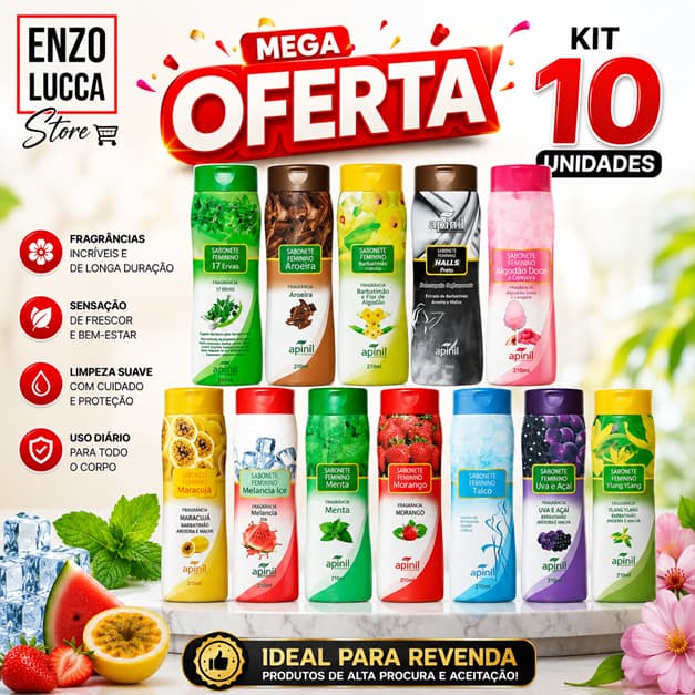 Kit 10 unid Sabonete Íntimo Apinil — PODE ESCOLHER - Revenda Atacado | Higiene Feminina