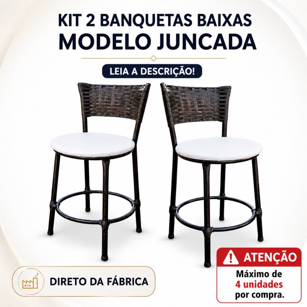 2 BANQUETA BAIXA ENCOSTO REVESTIDO EM FIBRA SINTETICA COR PRETO BANCO PARA MESAS AREAS INTERNAS E EXTERNAS