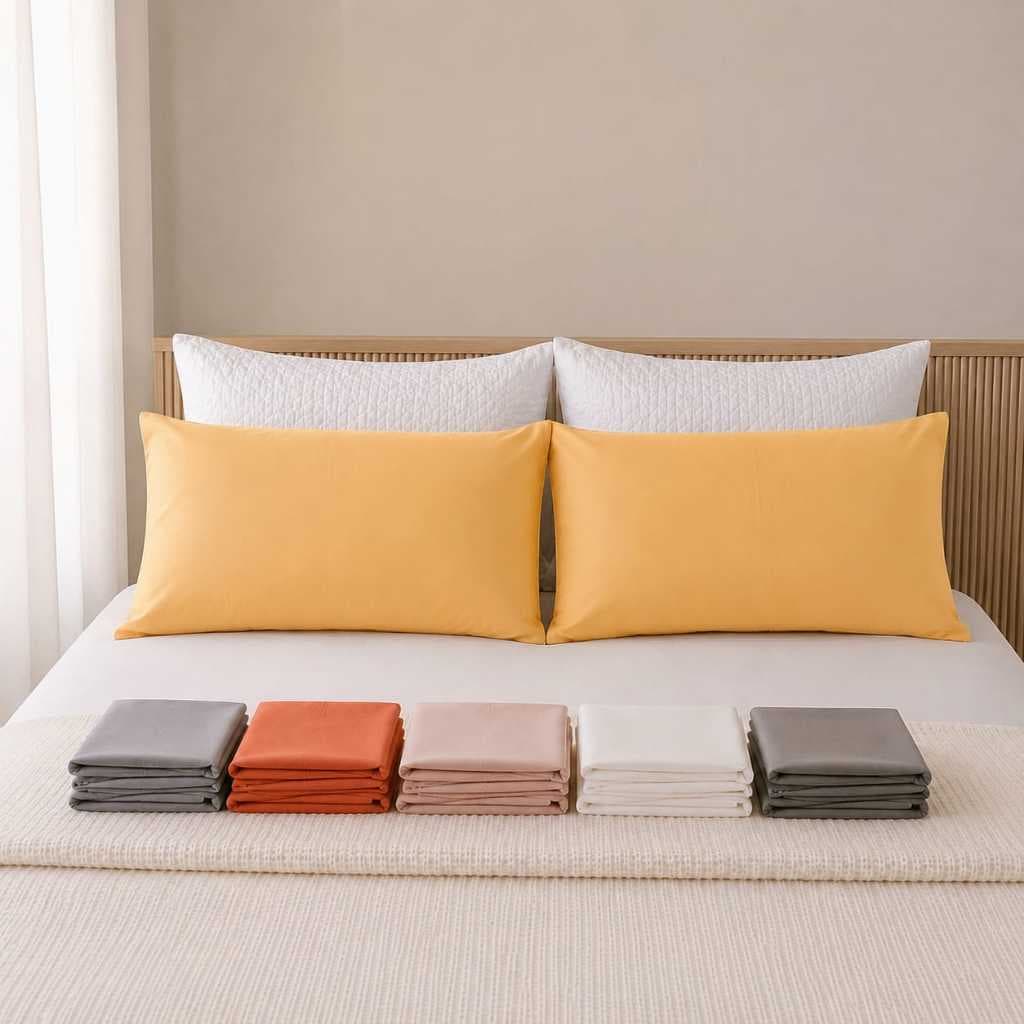 Kit 8 Fronhas Travesseiro Micropercal 400 fios Zíper 50x70 Toque Suave / Cores Variadas ou Brancas