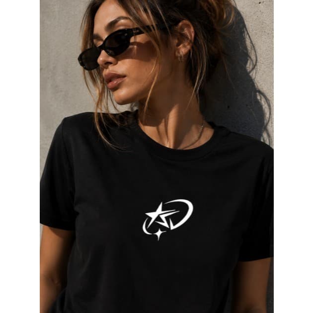Camiseta Estrela Minimalista Premium Unissex 100% Algodão Streetwear Casual