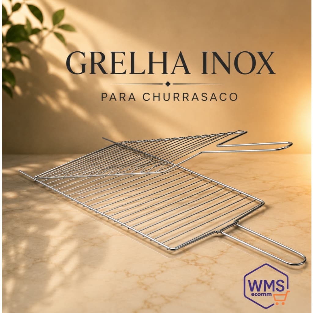 Grelha Dupla Churrasco 70cm X 20 cm Frango Peixes Carnes