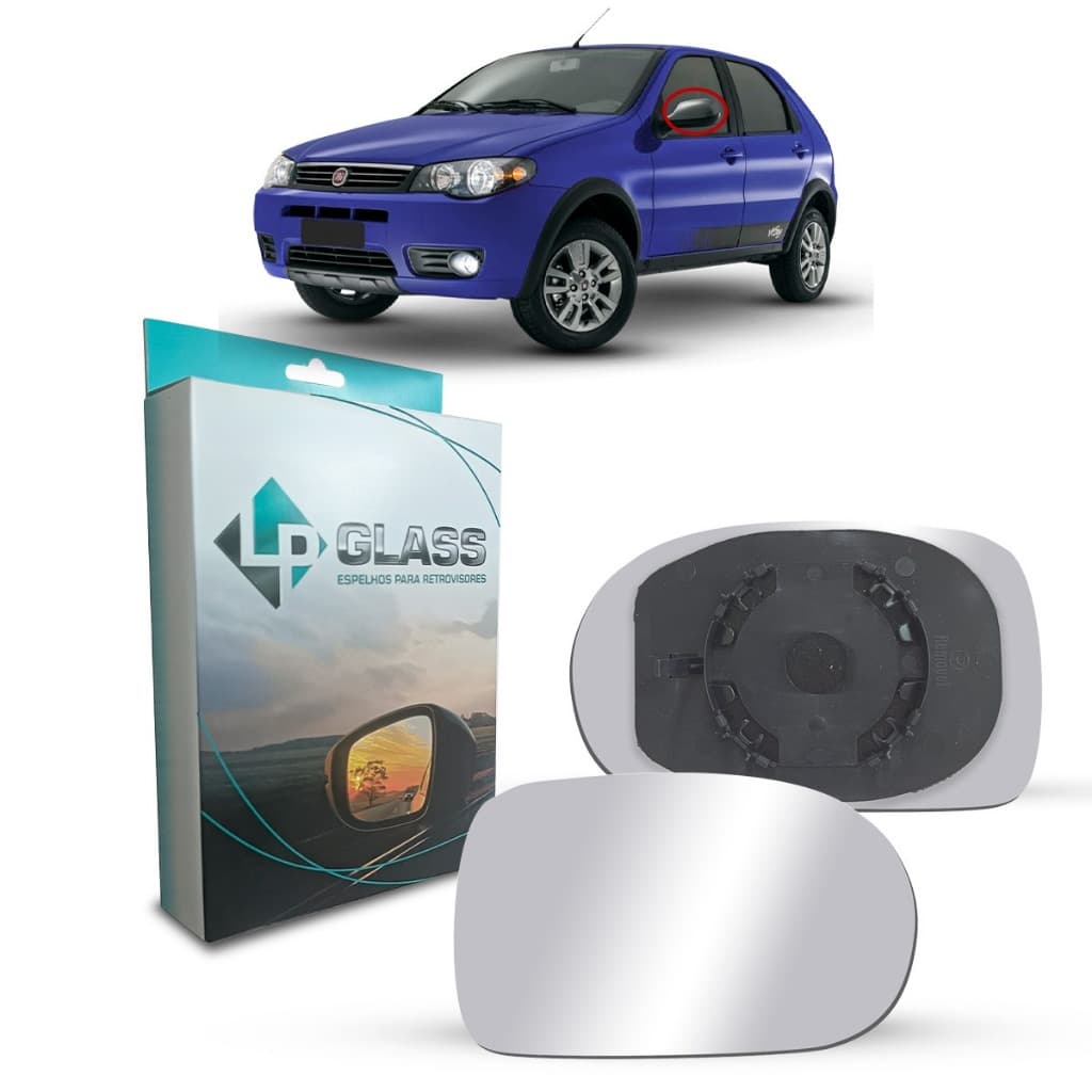 Lente Retrovisor C/ Base Palio Siena Strada 11.. Le