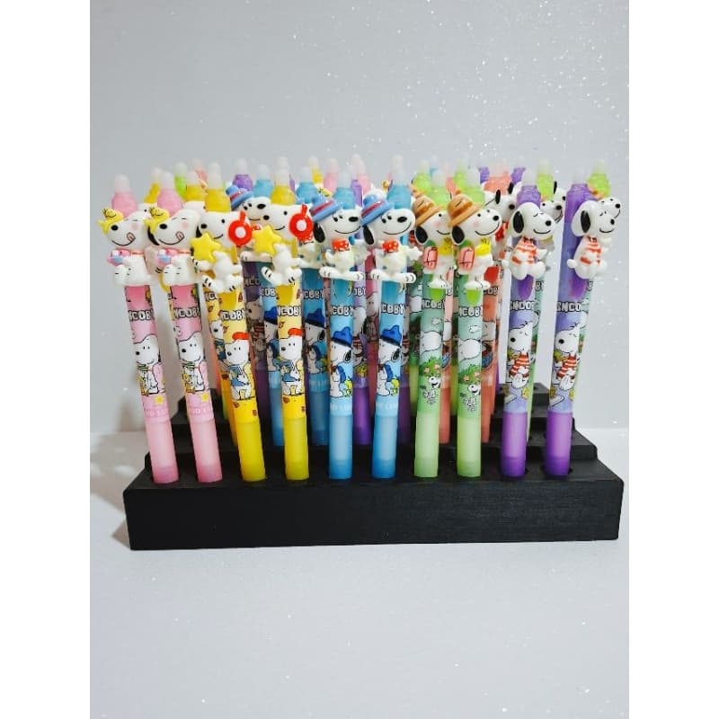 Caneta Apagável Snoopy 0.5mm Kawaii 3D | Caneta Gel Fofa Material Escolar Escrita Macia