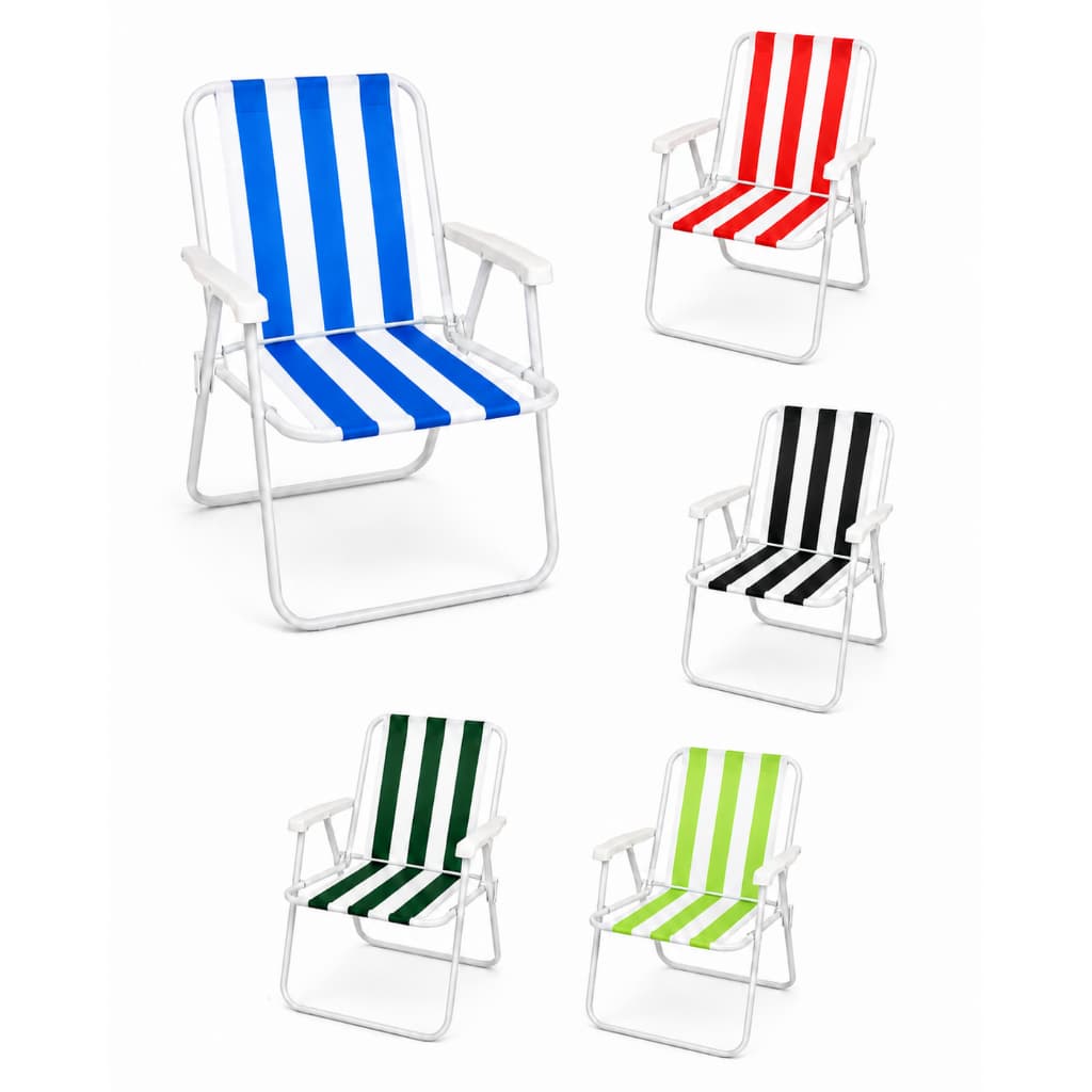 Cadeira De Praia Aço 110Kg Resistente Reforçada Portátil Camping Piscina Varanda Pesca Umbrella