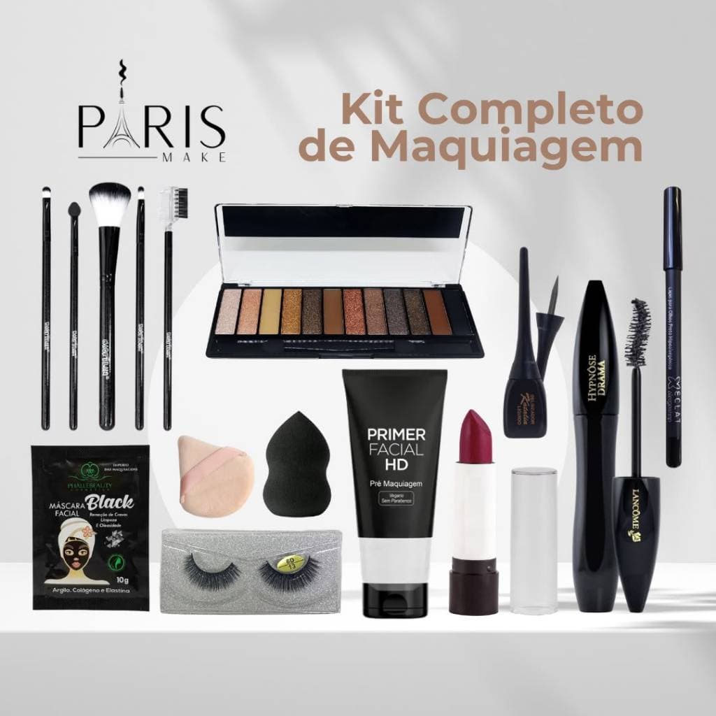 Kit Completo Revenda Melhores Marcas 15 itens Maquiagem Skin Care Cosméticos