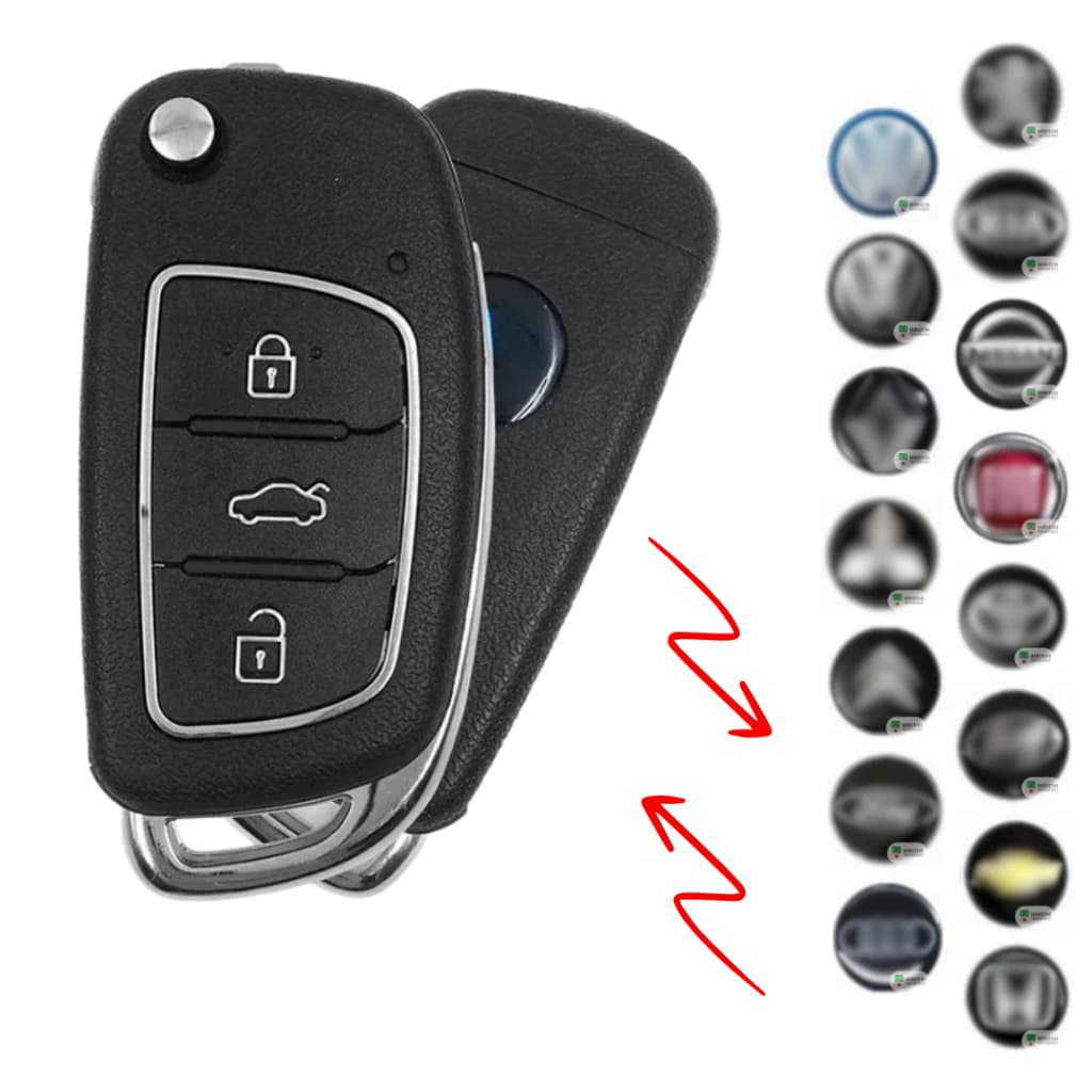 Chave canivete 3 botões para alarme Positron + Lâmina + Logo - serve para todos Positron