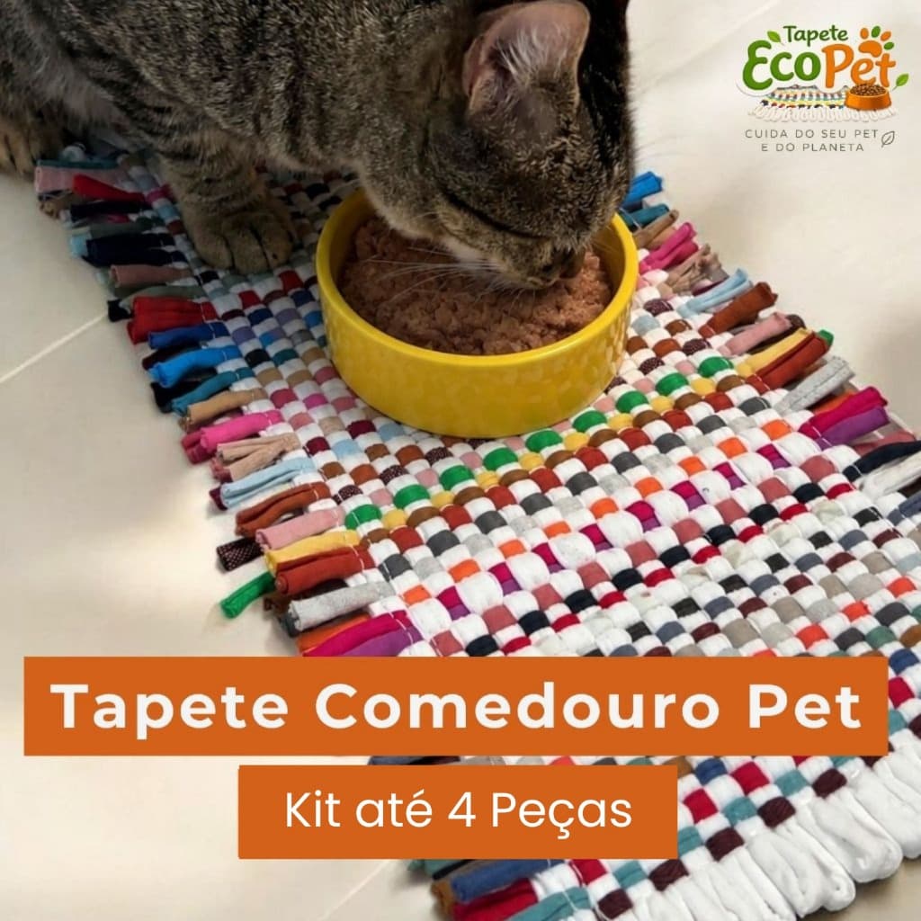 Kit Até 4 Tapetes Comedouro Pet Cachorro Gato Lavável Produto Sustentável