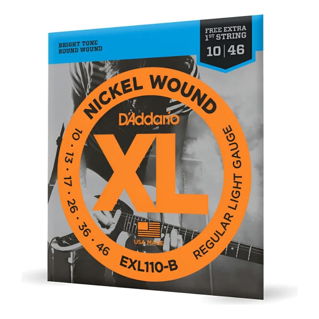 Encordoamento para Guitarra Daddario EXL110 010 - Níquel, 6 Cordas, Ideal para Guitarras