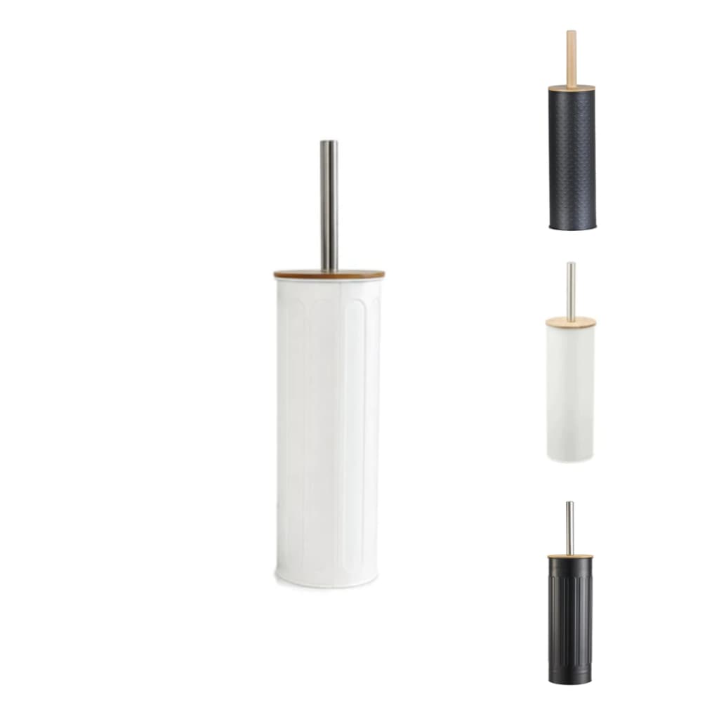 Escova Sanitária Com Suporte e Tampa Bambu Banheiro Lavabo