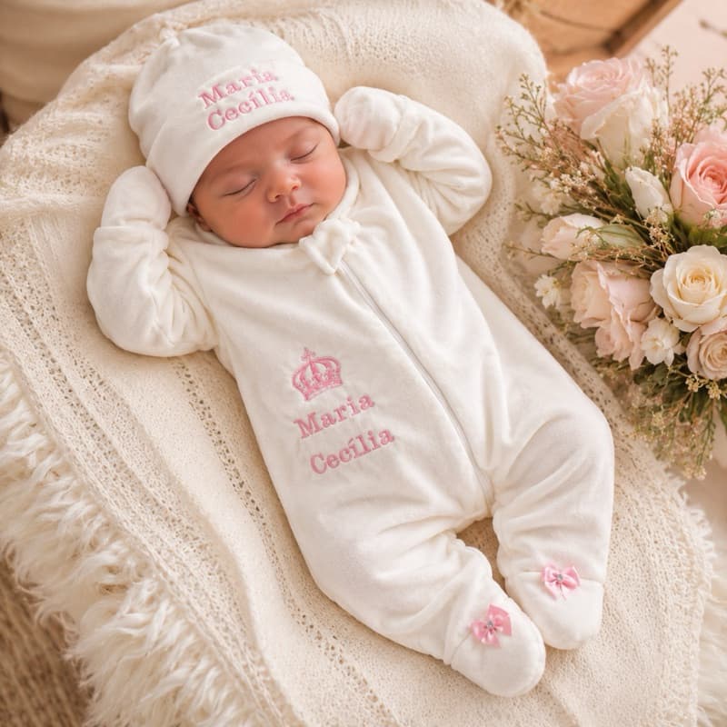 Saída maternidade menino menina personalizada com nome