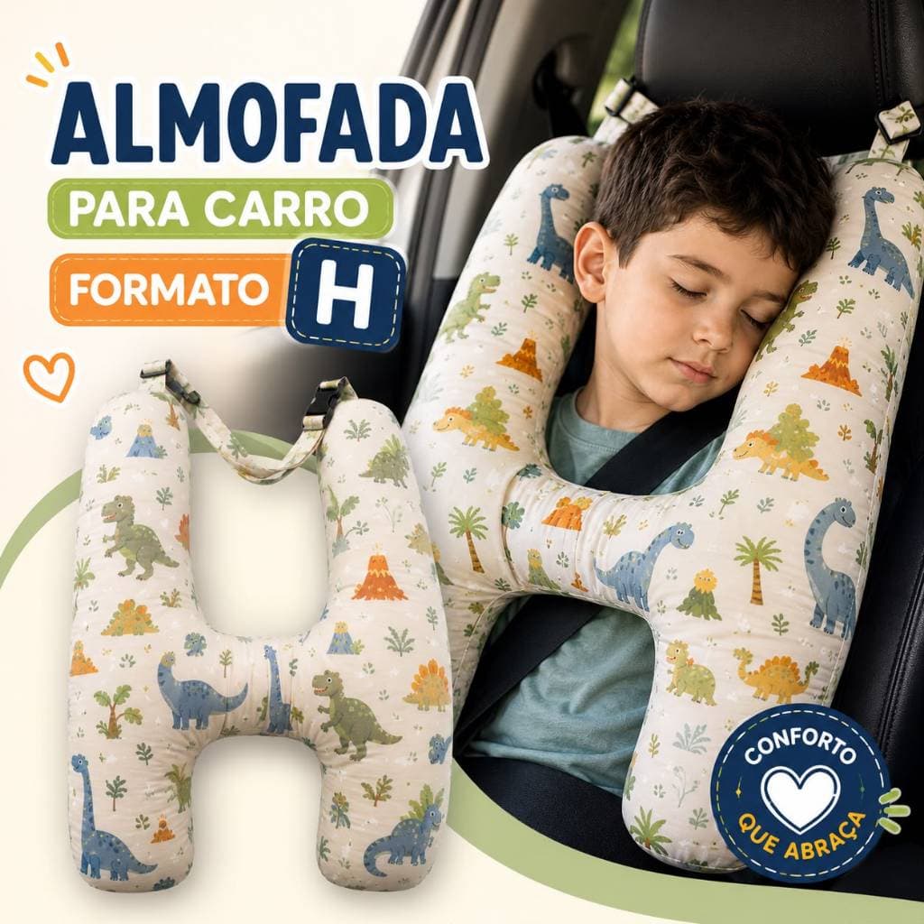 Almofada Infantil para Carro em Formato H Almofada de Pescoço descanso de cabeça