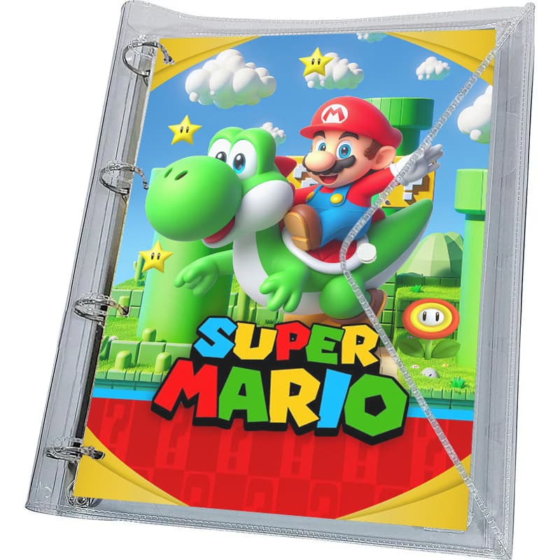 Fichário Universitário Super Mário Capa Transparente ( caderno argolado )