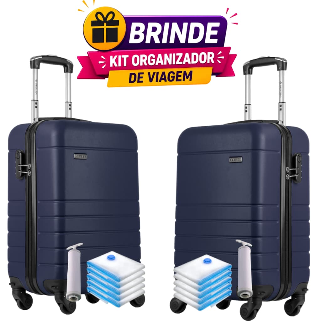 Kit 2 Malas 10 Kg Viagem Bordo Padrão Anac Resistente Luxo P