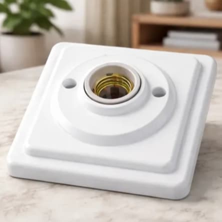 SOQUETE PRÁTICO 100W / BOCAL EM PORCELANA / PLAFON OCTOGONAL / PLAFON QUADRADO / LUMINÁRIA