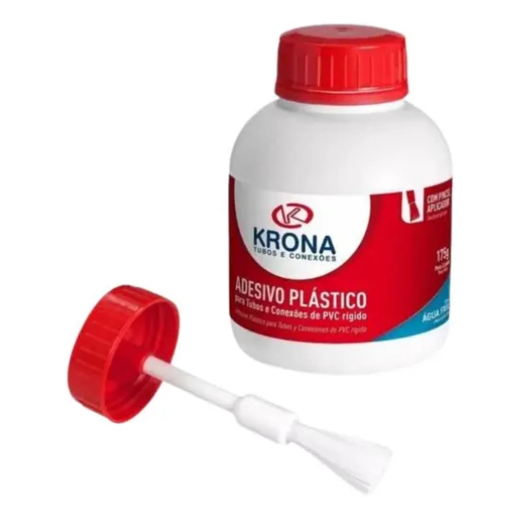 Cola Adesivo Para Cano Krona Plástico PVC Incolor 175g Kit 1, 2 e 3un