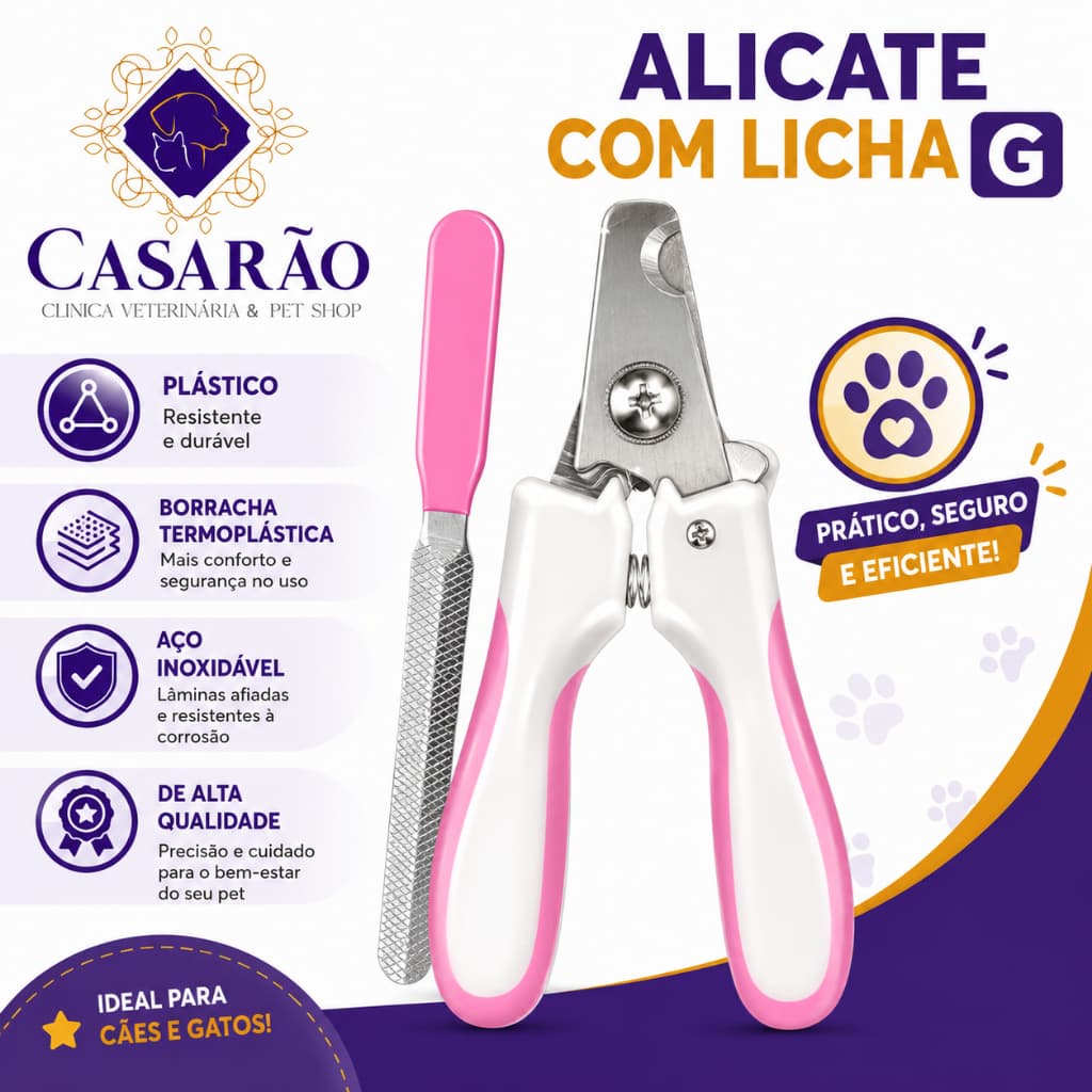 ✂️ Alicate Grande para Cortar Unhas com Lixa – Cães e Gatos