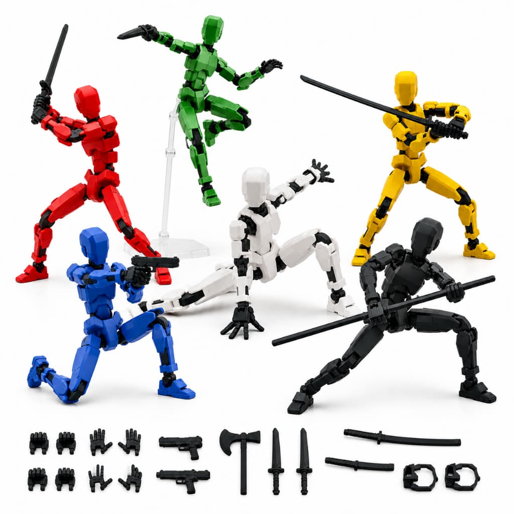 Boneco Dummy 13 Articulado Robô com  Acessórios | Action Figure para Pose | Presente | Decoração