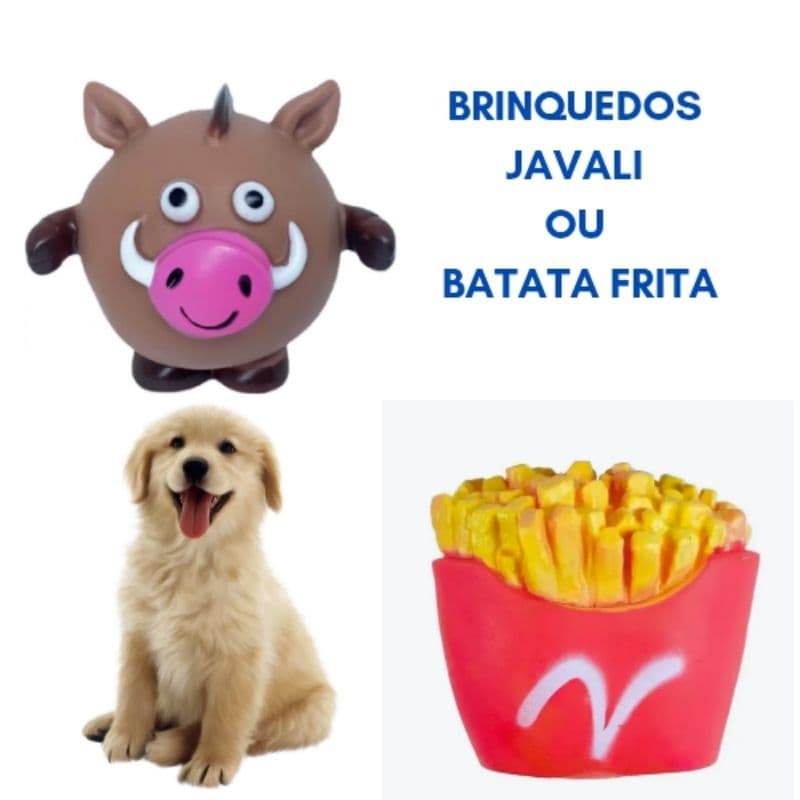 Brinquedo Javali ou Batata frita, vinil com apito.