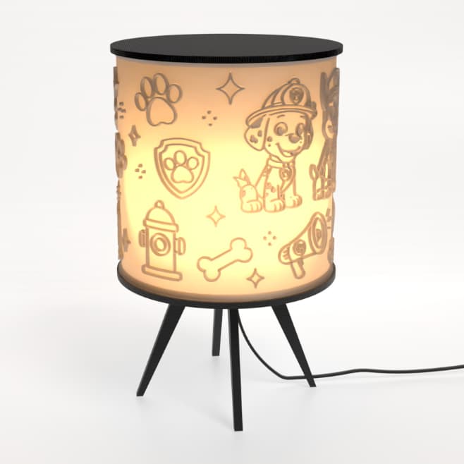 Abajur Luminaria Patrulha Canina Infantil Quarto Menino Menina Decorativa Mesa Cabeceira Luz Noturna