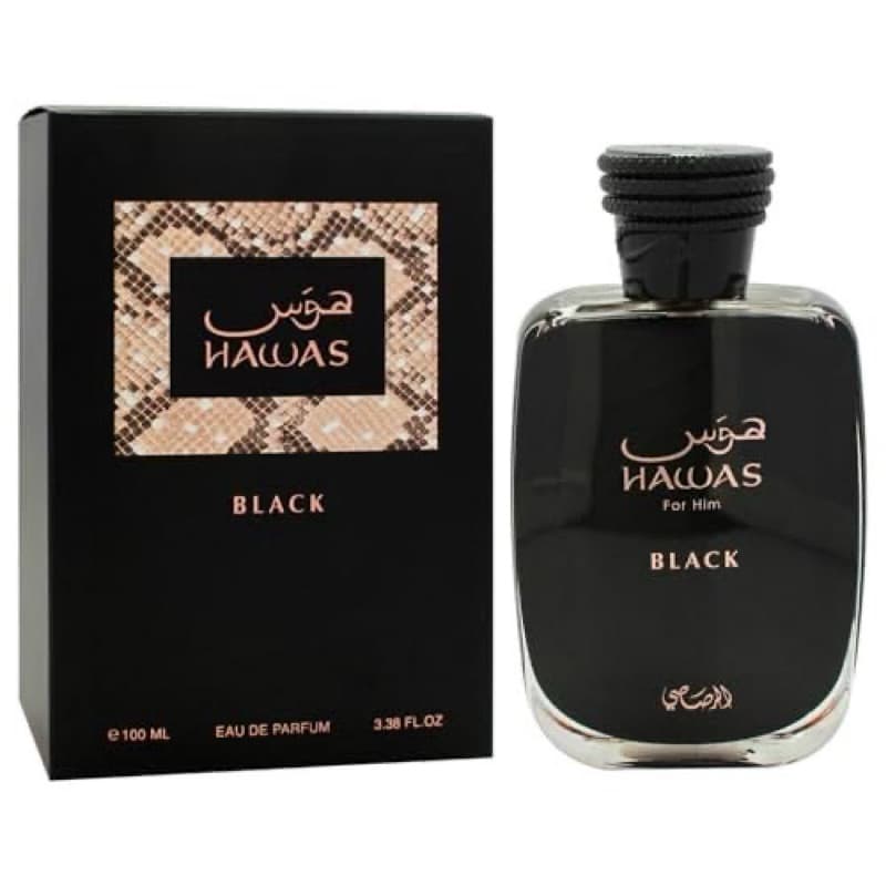 Perfume Árabe Rasasi Hawas Black Eau de Parfum Masculino 100ml Original Importado