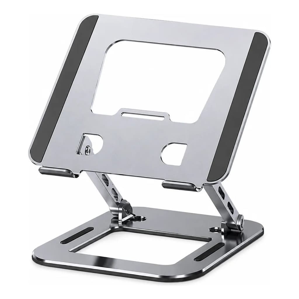 Suporte para Notebook em Metal Ajustável Dobrável Ergonômico Antiderrapante para Laptop até 17 Polegadas