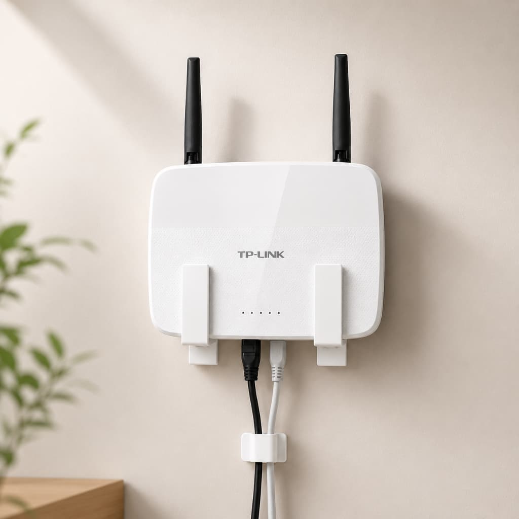 Suporte Roteador Parede Sem Furo Fita 3M Organizador WiFi Universal