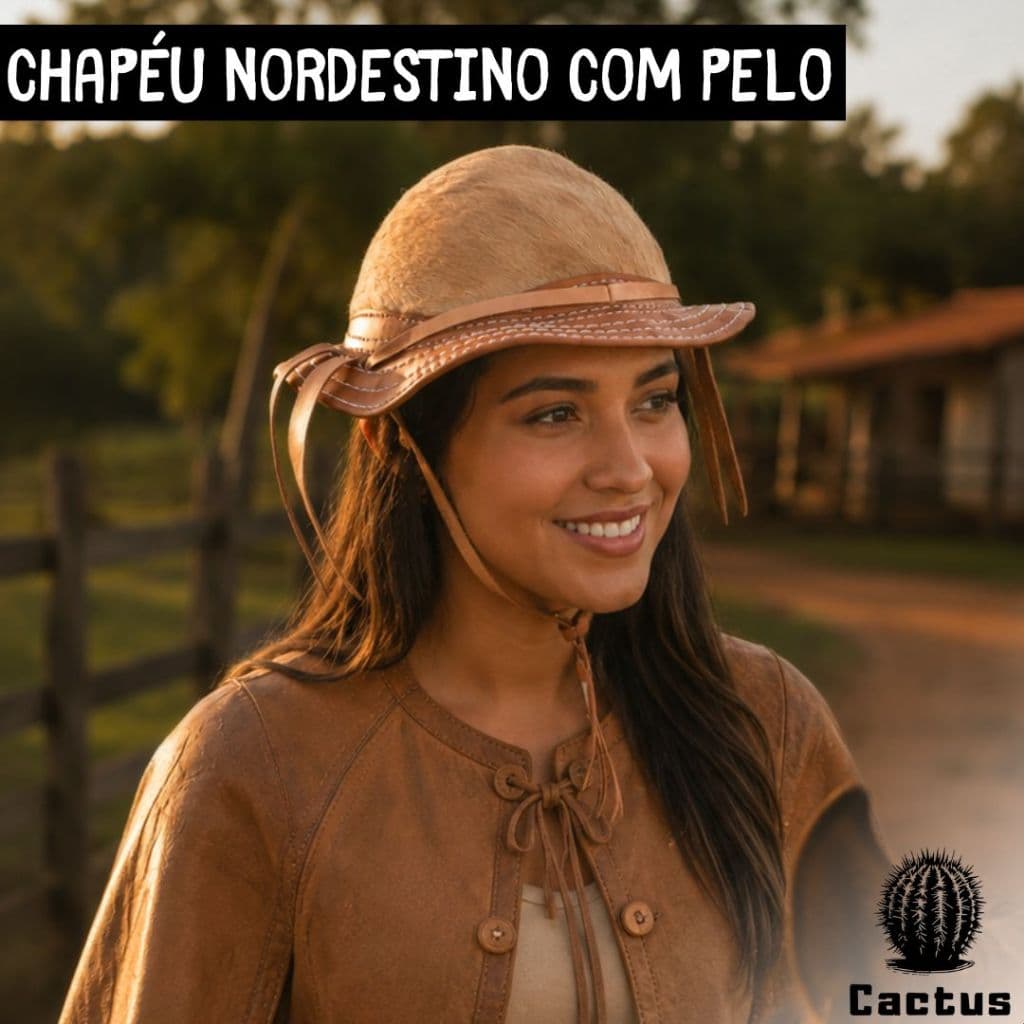 Chapéu de Couro Nordestino Vaqueiro do Lula Couro Legítimo Cangaceiro Festa junina São João sertão