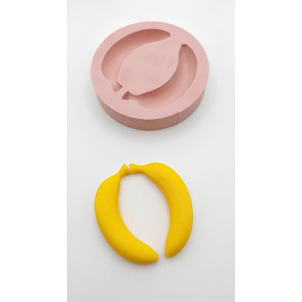 Molde de Silicone Formato Banana - Saboaria, Cerâmica, Biscuit e Resina
