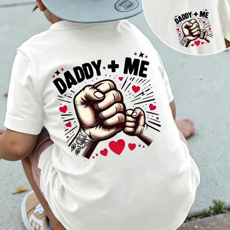 Top de Manga Curta Moderno para Meninos, Design Criativo e Divertido com Estampa DADDY+ME First