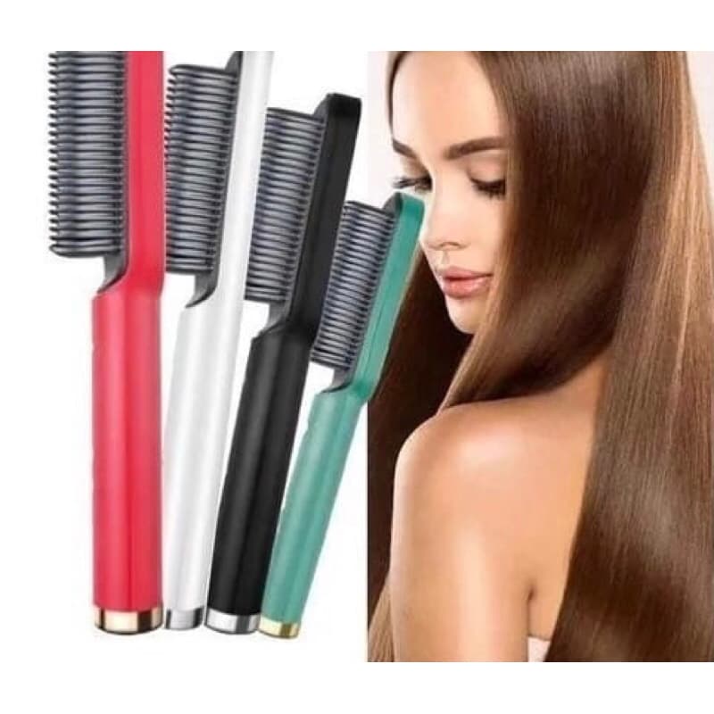 Escova Alisadora Bivolt 5 em 1 - Alisa, Hidrata, Modela, Alinha e Anti-Frizz