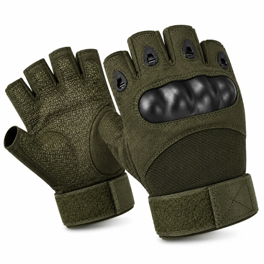 KIT 2 /1 Luva Meio Dedo Tática Moto Bike Motocross Paintball Airsoft Outdoor Antiderrapante GG