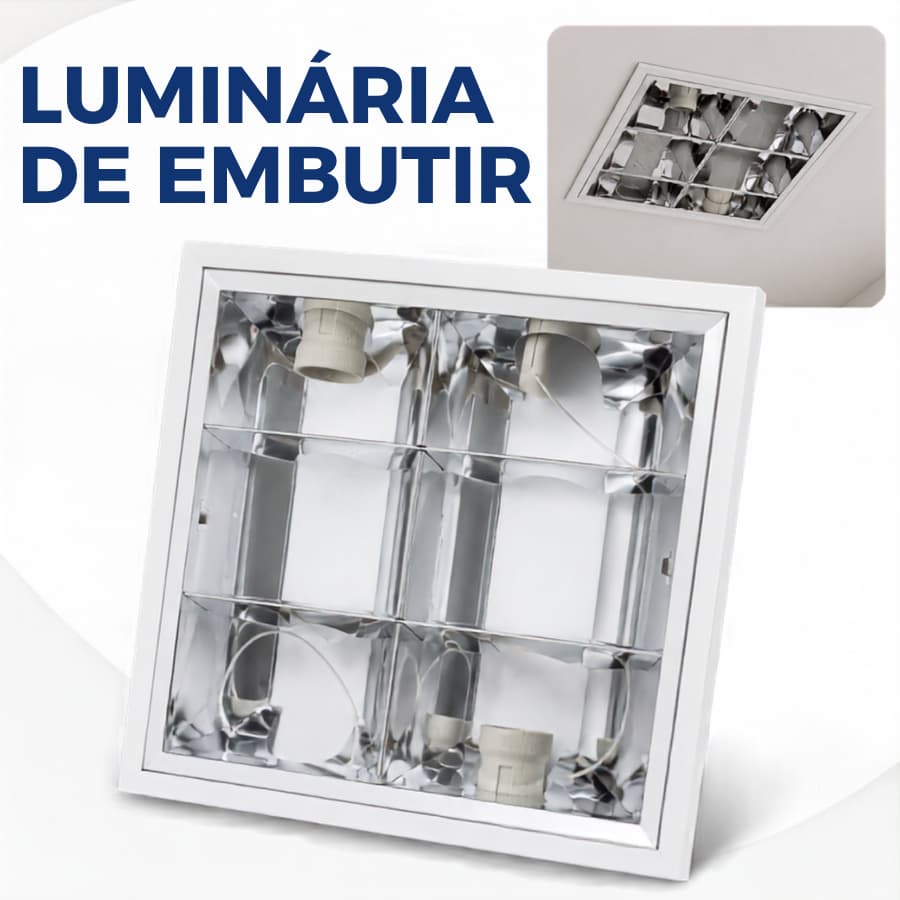 Luminária De Embutir Led Bivolt Quadrado Para Teto Alto Sala Cozinha Quarto Corredor