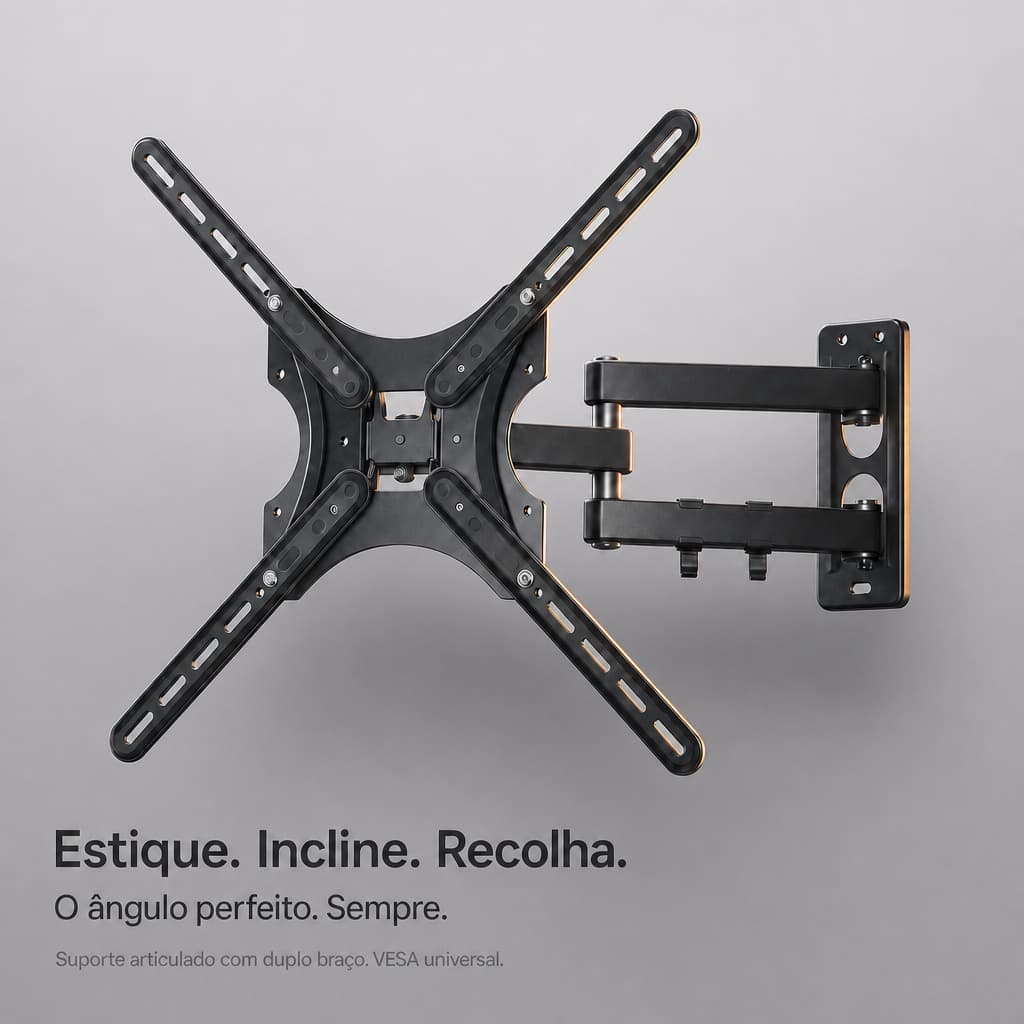 Suporte Premium Articulado Para TV E Monitor Smart LED LCD 4K Parede Painel 32 43 50 55 Polegadas