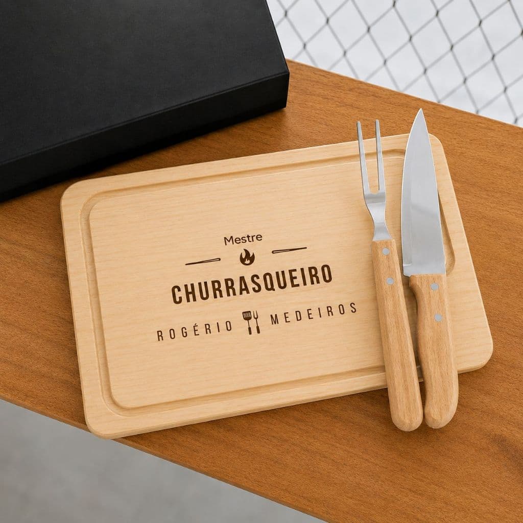 KIT 3 PEÇAS CHURRASCO PERSONALIZADO DIA DOS PAIS PRESENTE PADRINHO MADRINHA CASAMENTO