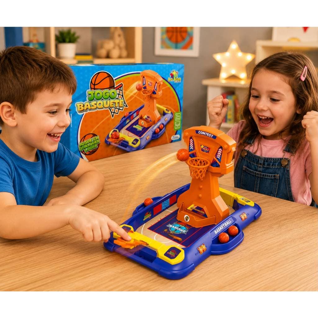 Jogo de Basquete Infantil de Mesa com Placar | Brinquedo de Habilidade e Competição para 2 Jogadores  Descrição